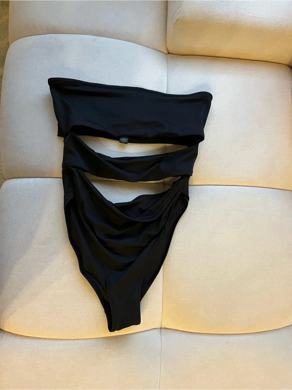 Skims Strapless Black Cutout Monokini